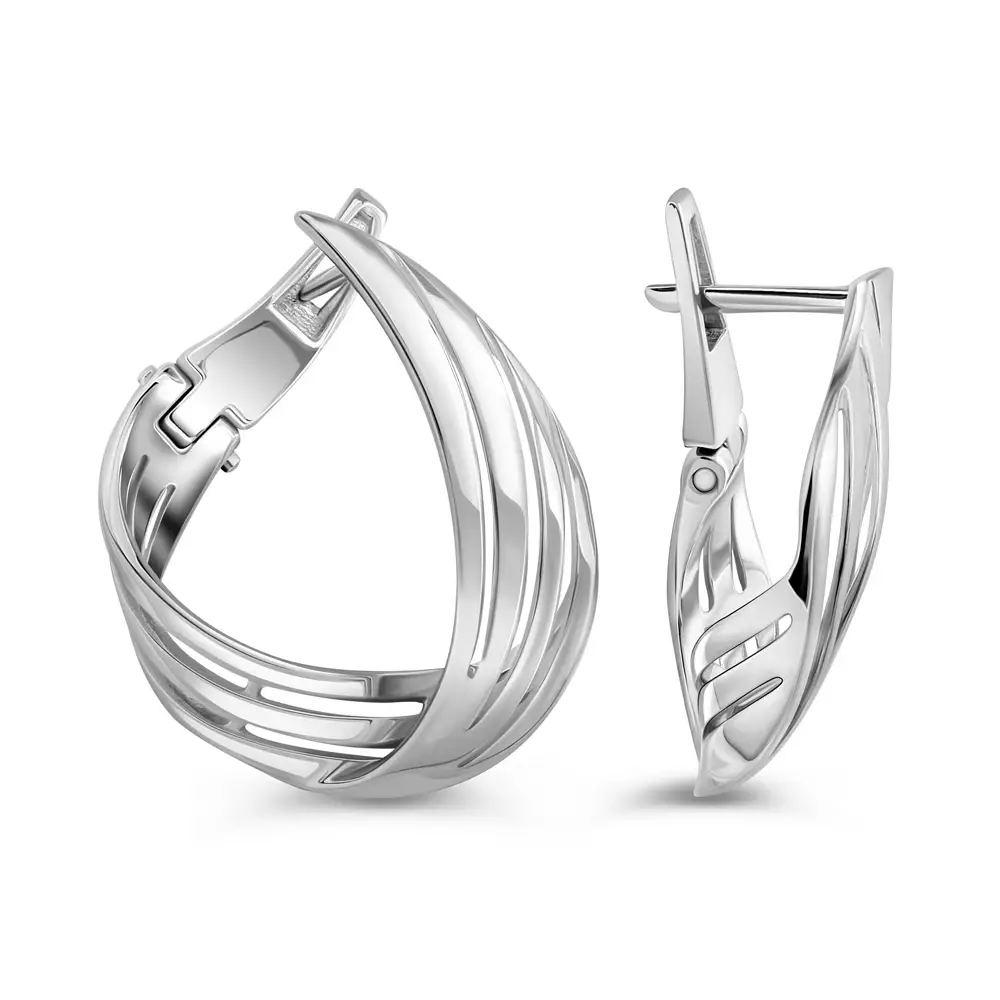 Серьги конго из серебра 925 пробы 3