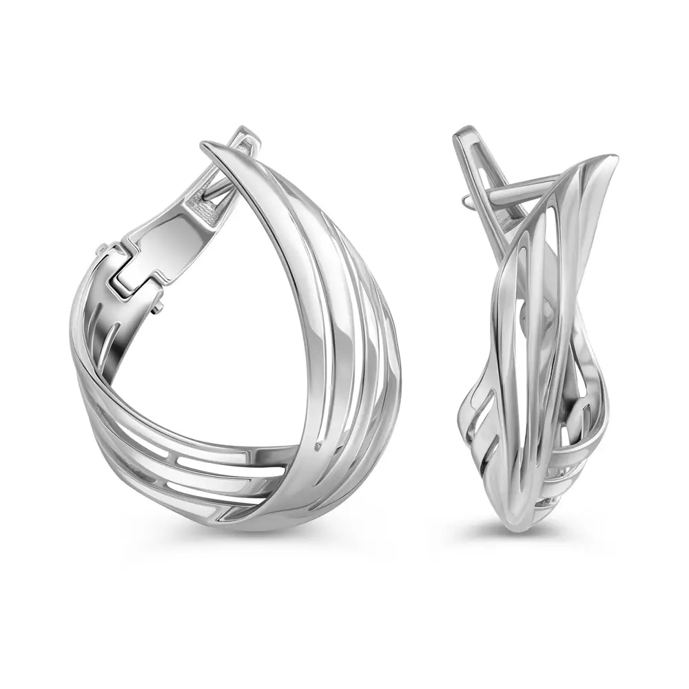 Серьги конго из серебра 925 пробы 1
