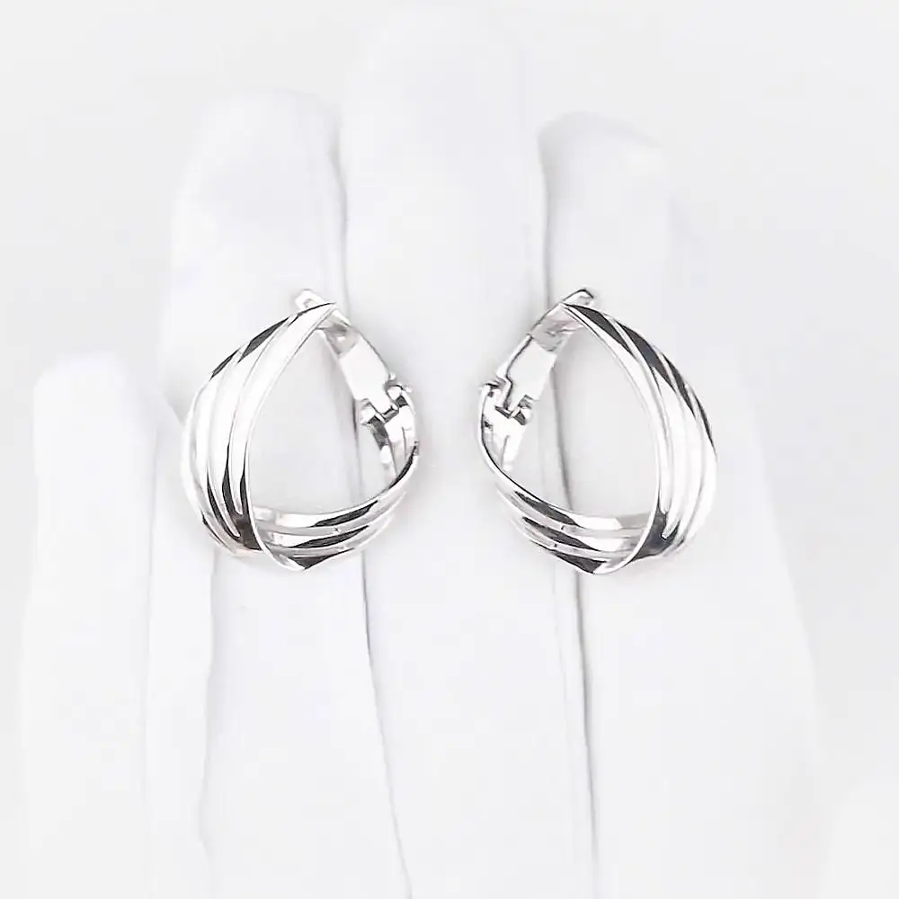 Серьги конго из серебра 925 пробы 2