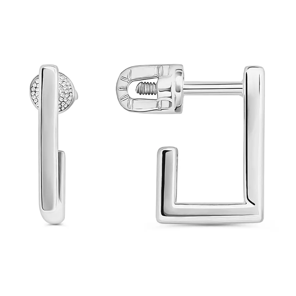 Серьги конго из серебра 925 пробы 3