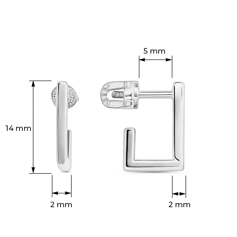 Серьги конго из серебра 925 пробы 4