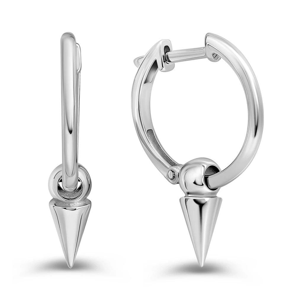 Серьги конго из серебра 925 пробы