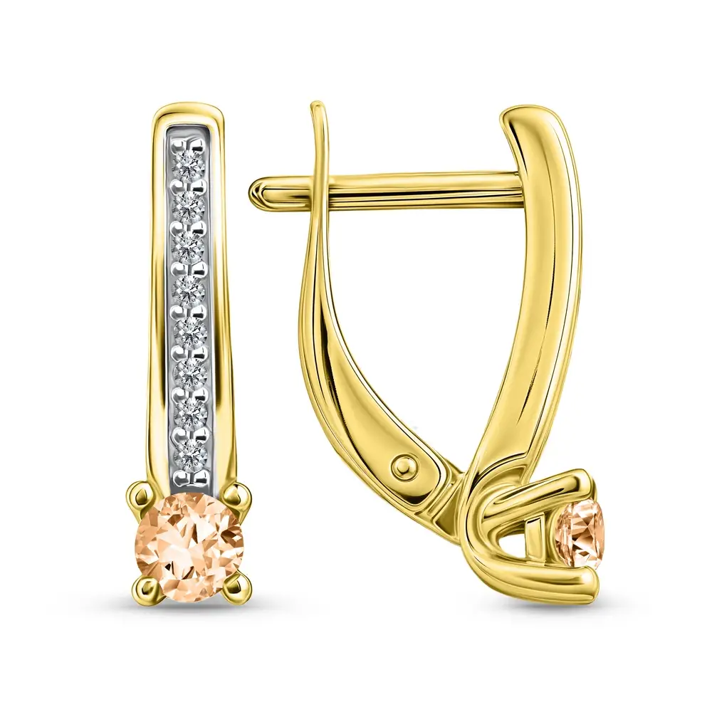Серьги с фианитами из серебра 925 пробы