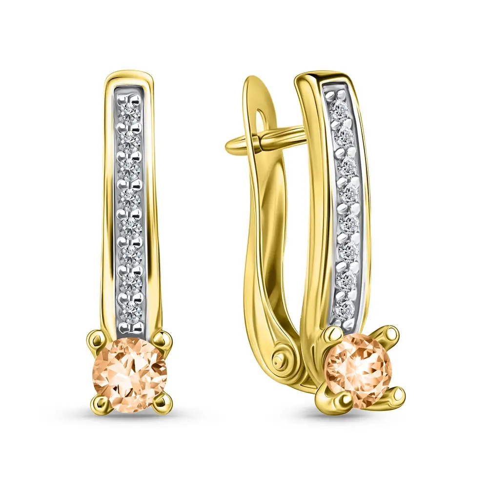 Серьги с фианитами из серебра 925 пробы
