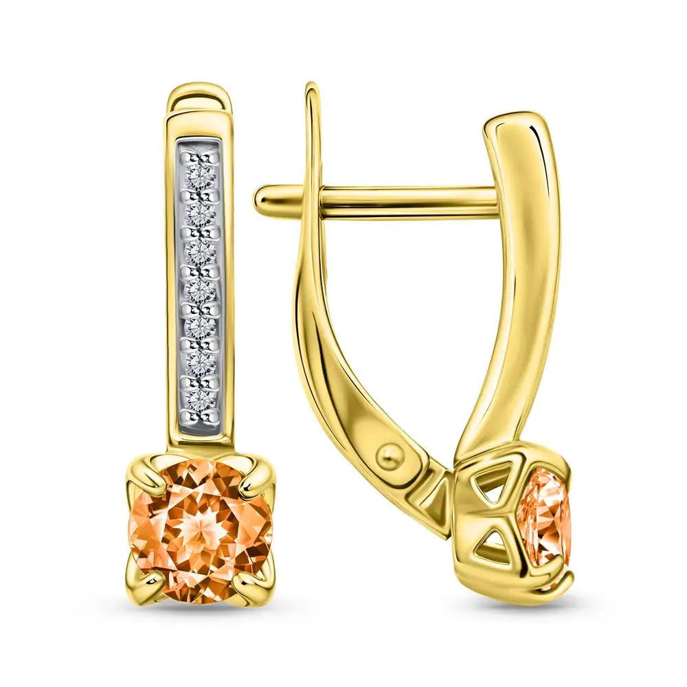 Серьги с фианитами из серебра 925 пробы
