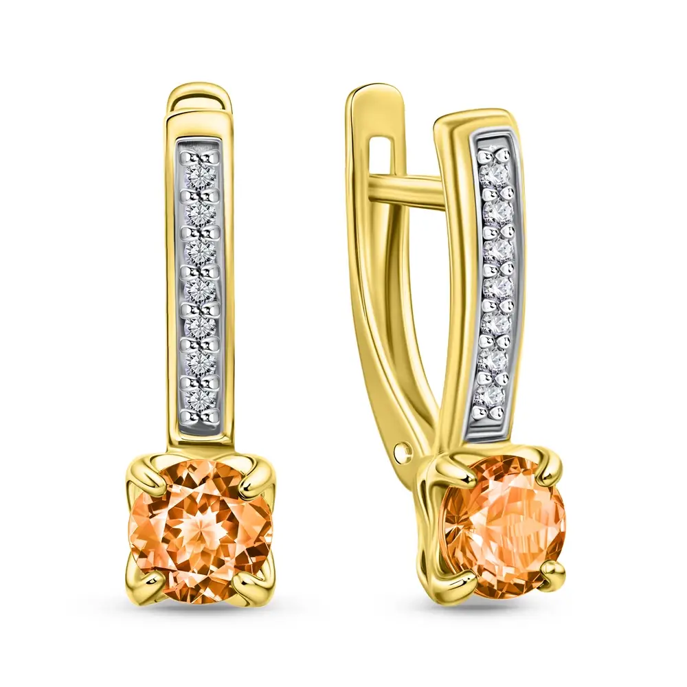 Серьги с фианитами из серебра 925 пробы