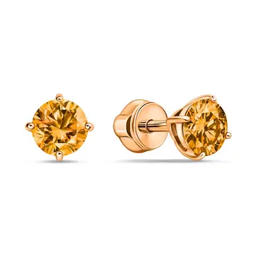 Серьги с фианитом из серебра 925 пробы