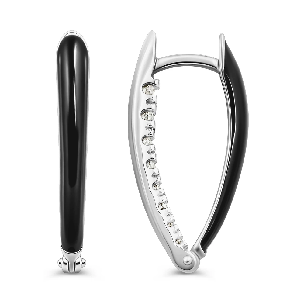 Серьги с фианитами из серебра 925 пробы