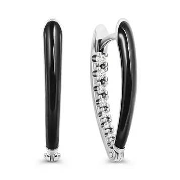 Серьги с фианитами из серебра 925 пробы