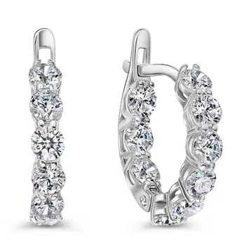 Серьги с фианитами из серебра 925 пробы