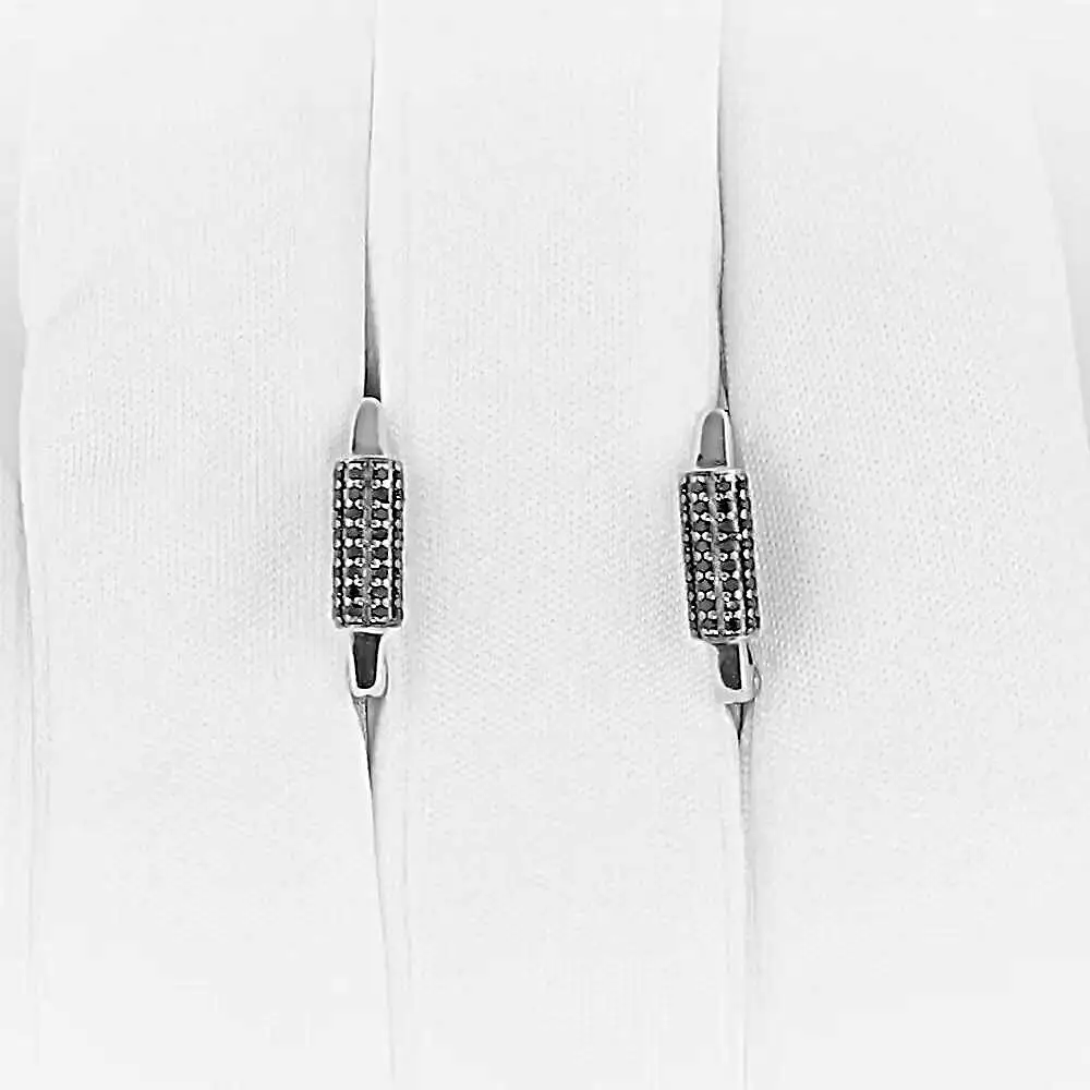 Серьги конго с фианитами из серебра 925 пробы 2