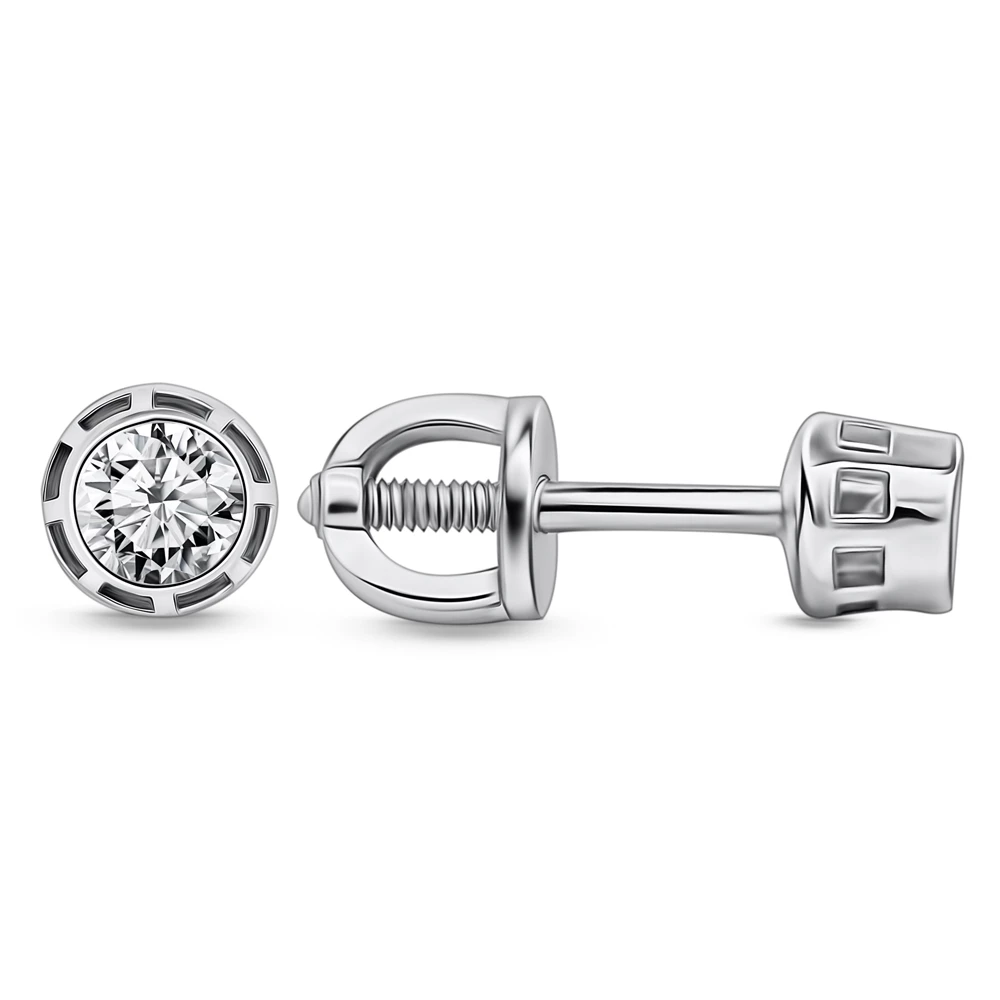 Серьги с фианитами из серебра 925 пробы