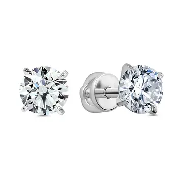 Серьги с фианитами из серебра 925 пробы