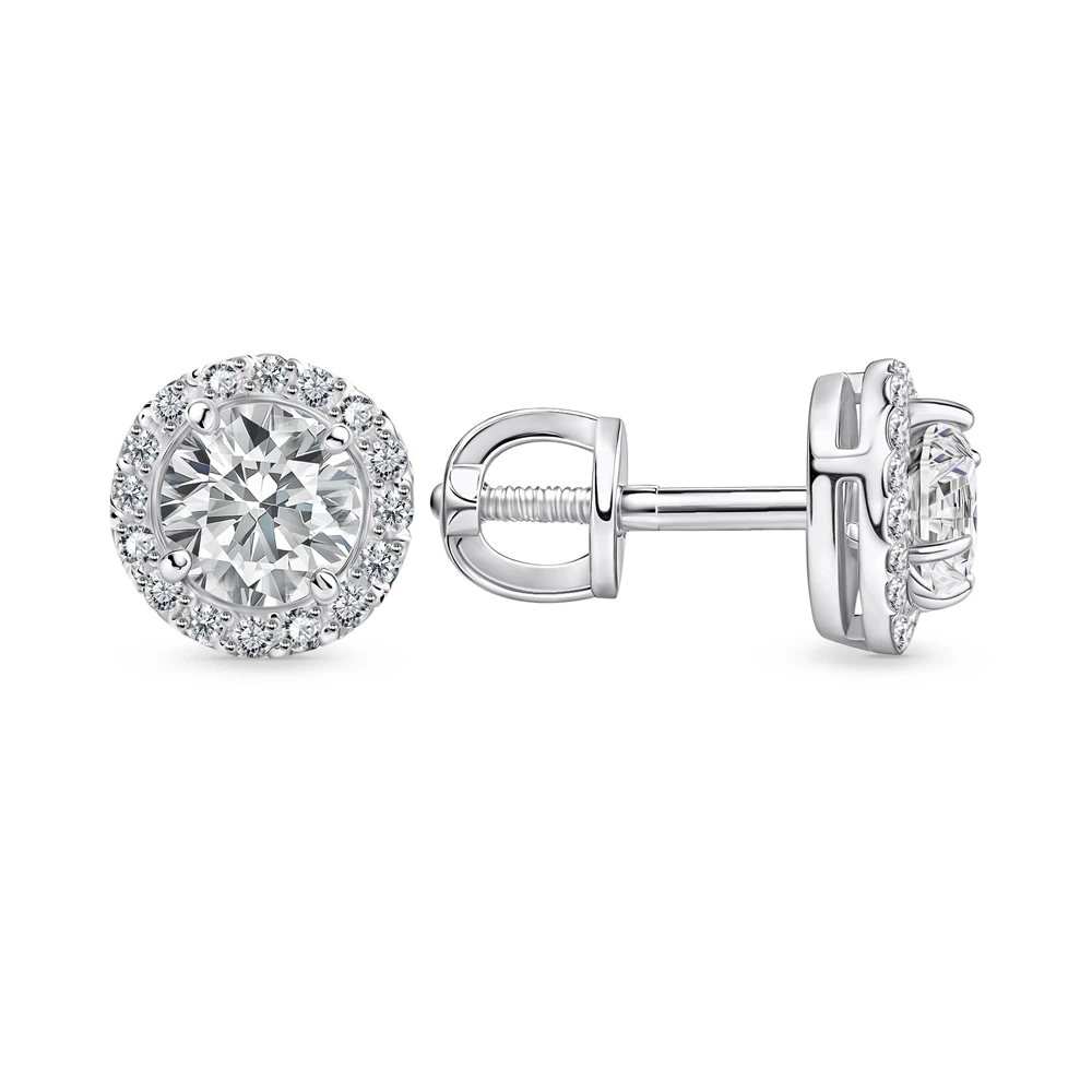 Серьги с фианитами из серебра 925 пробы