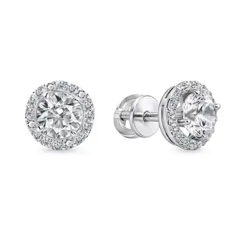Серьги с фианитами из серебра 925 пробы