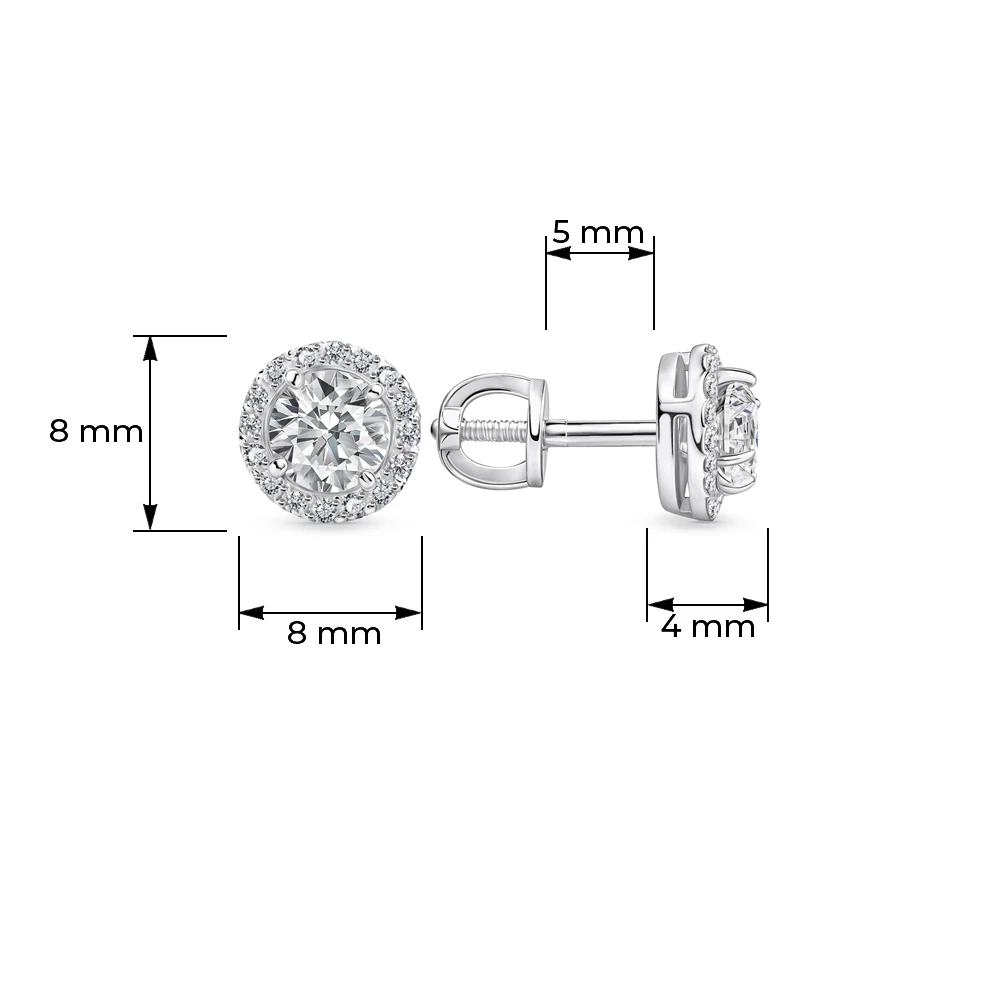 Серьги с фианитами из серебра 925 пробы