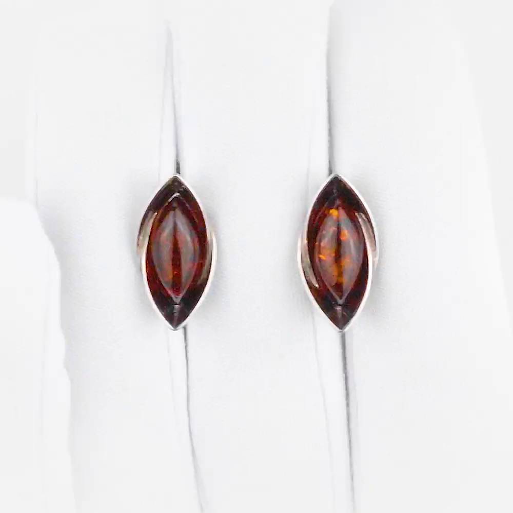 Серьги с янтарем из серебра 925 пробы 1