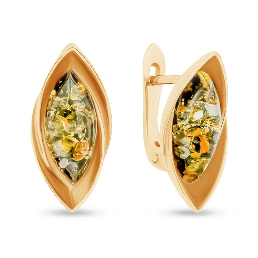 Серьги с янтарем из серебра 925 пробы 1