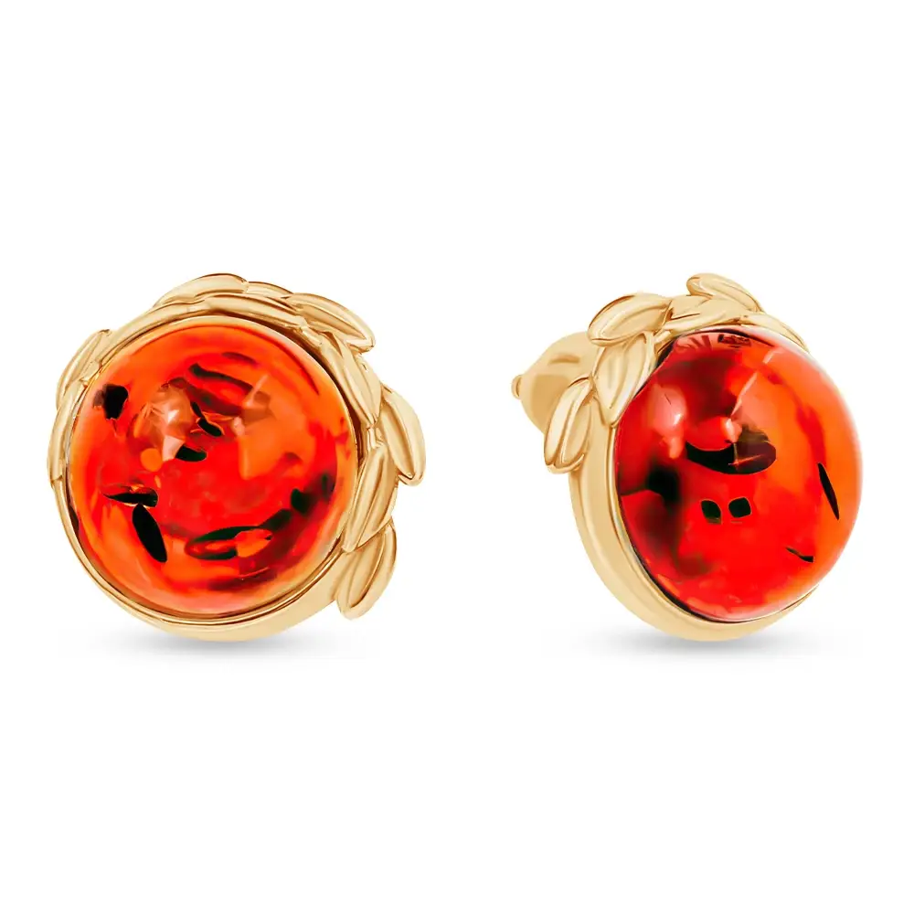 Серьги с янтарем из серебра 925 пробы 1