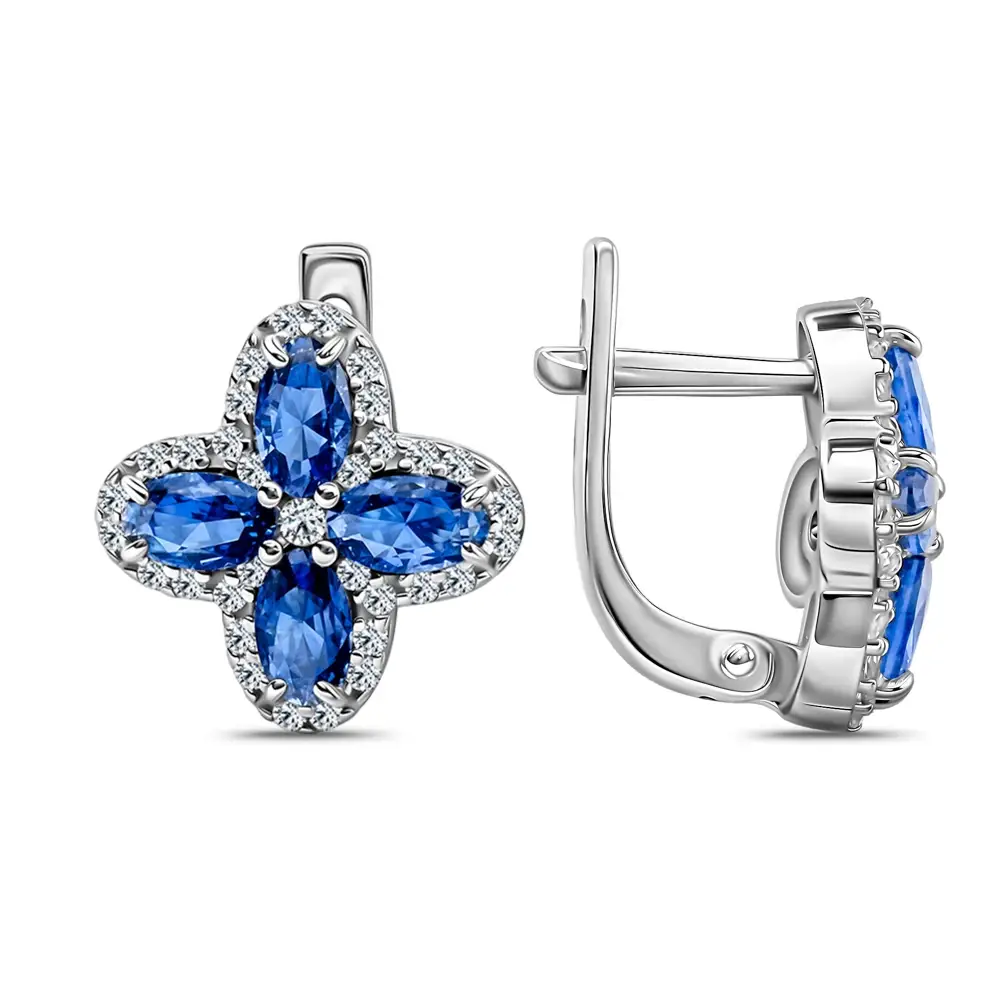 Серьги с фианитами из серебра 925 пробы 2