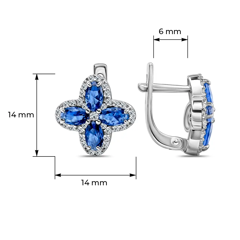 Серьги с фианитами из серебра 925 пробы 3