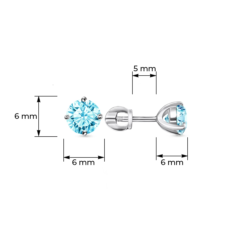 Серьги с фианитами из серебра 925 пробы