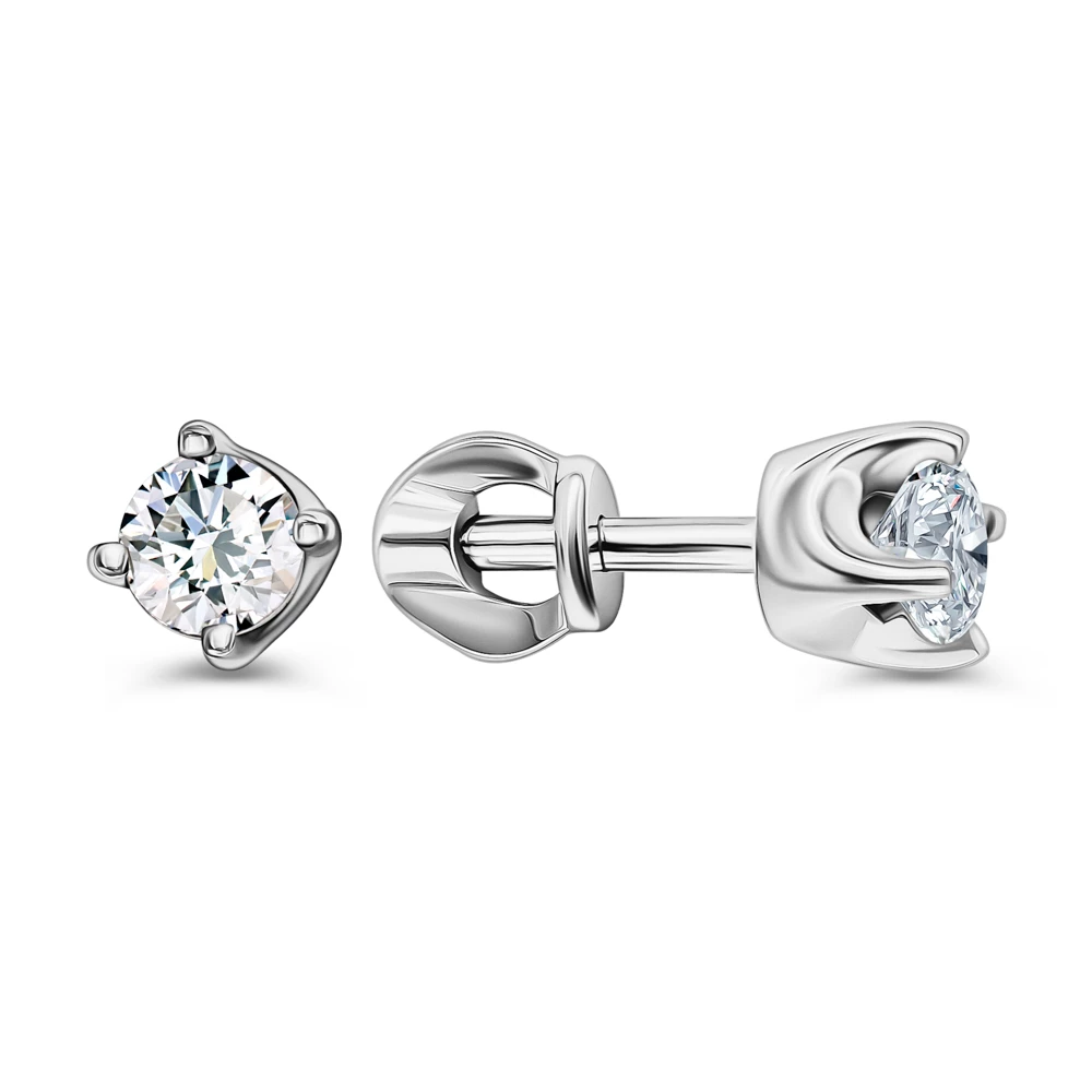 Серьги с фианитами из серебра 925 пробы