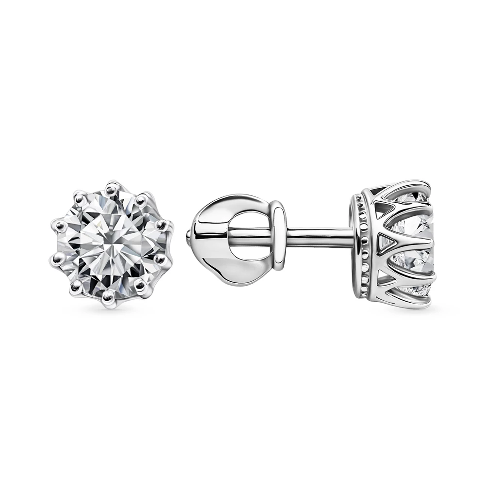 Серьги с фианитами из серебра 925 пробы