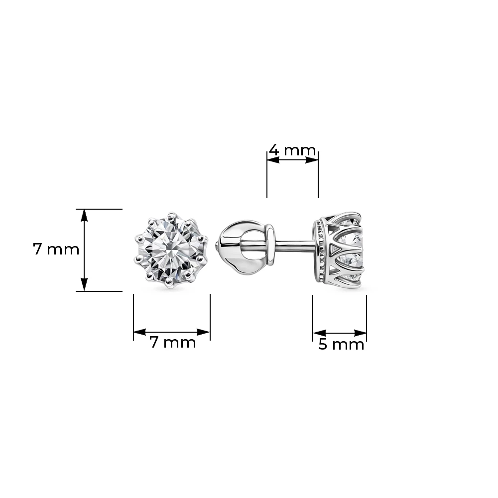 Серьги с фианитами из серебра 925 пробы