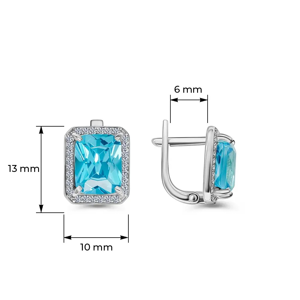 Серьги с фианитами из серебра 925 пробы 3