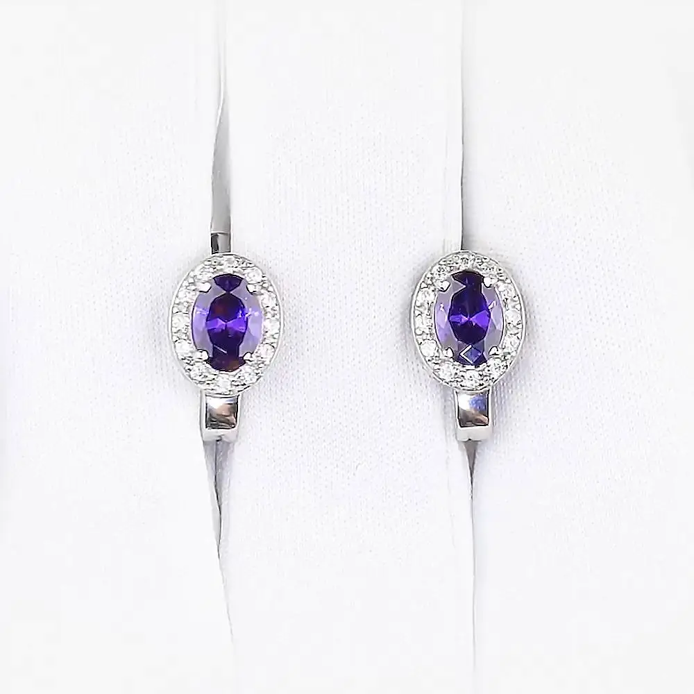 Серьги с фианитами из серебра 925 пробы 2