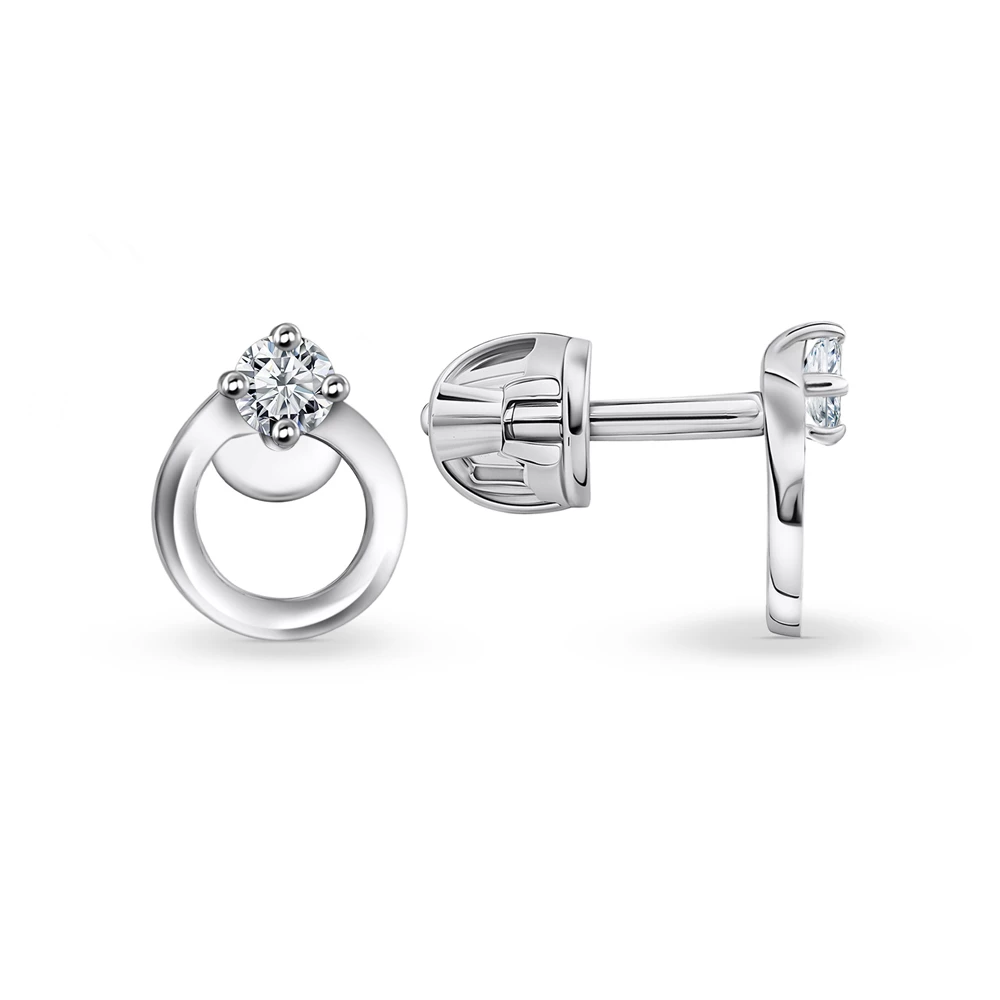 Серьги с фианитами из серебра 925 пробы