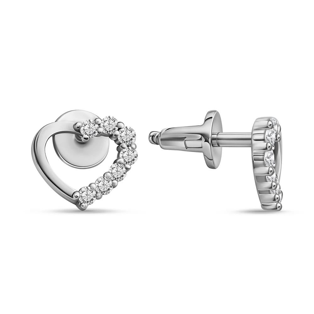 Серьги с фианитами из серебра 925 пробы
