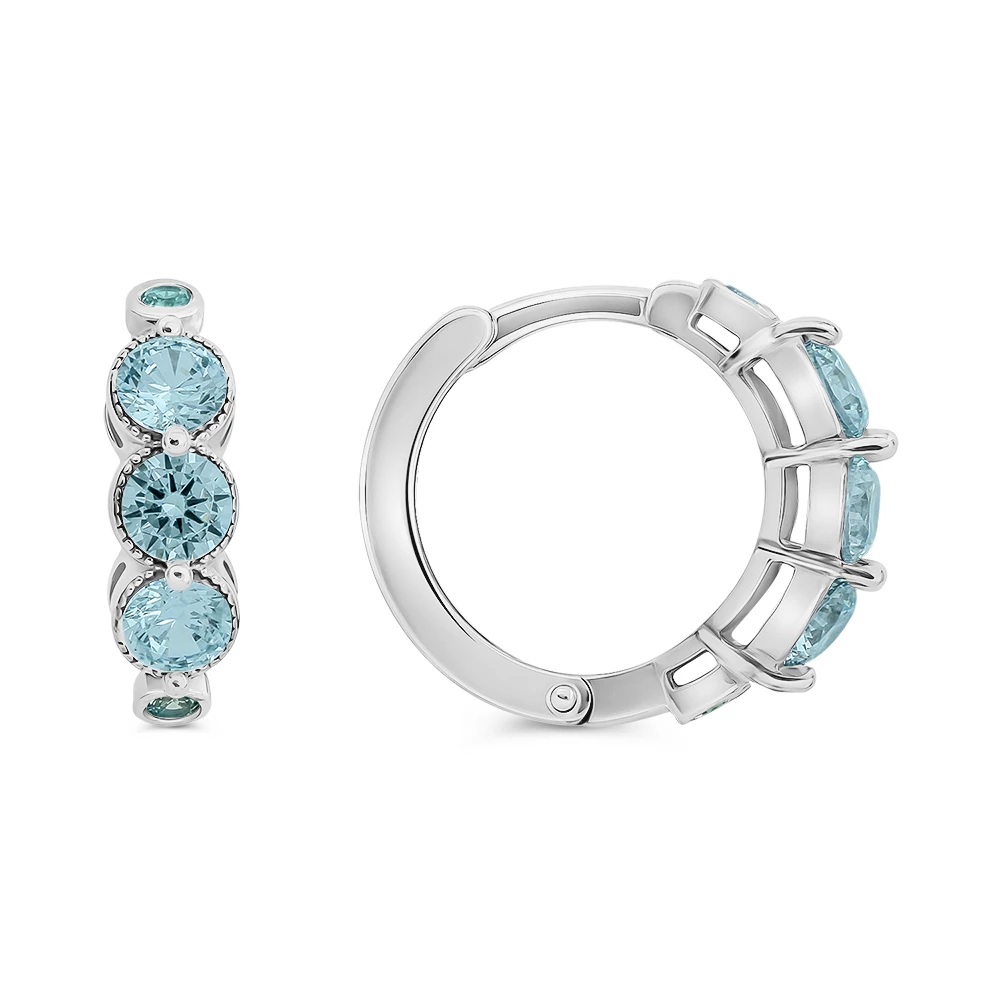 Серьги с фианитами из серебра 925 пробы