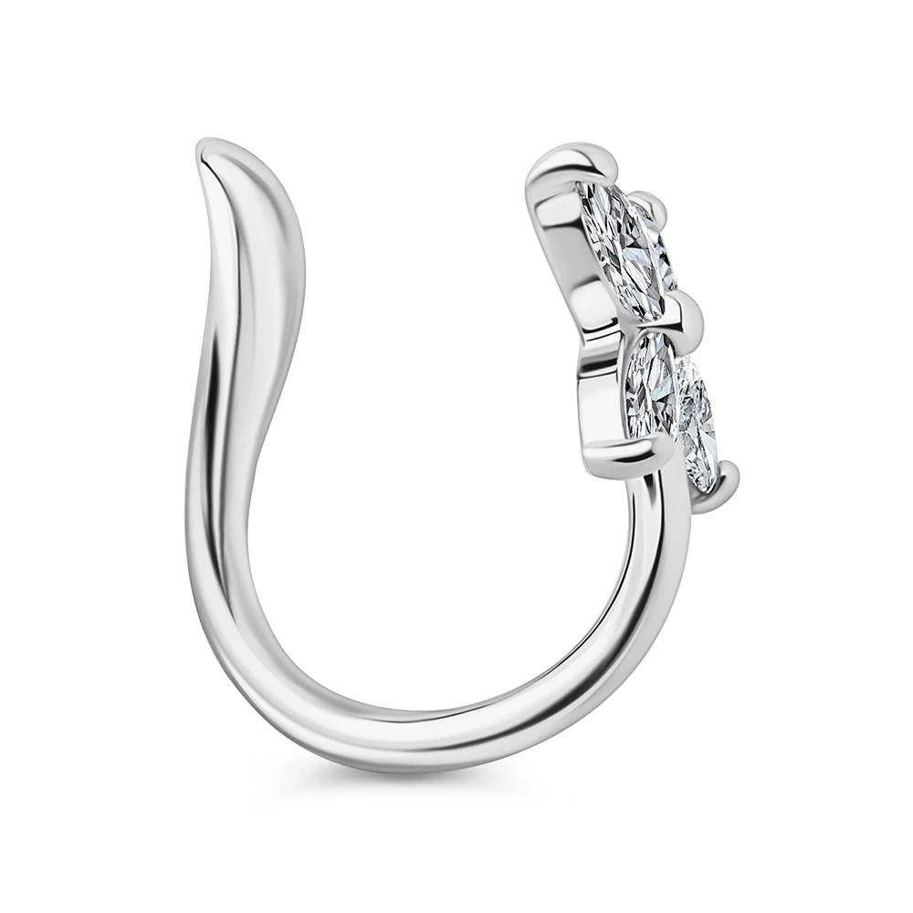 Серьга с фианитами из серебра 925 пробы