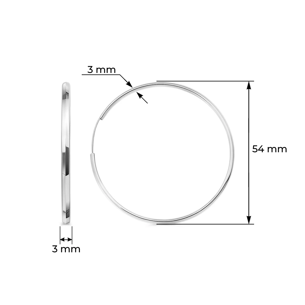 Серьги конго из серебра 925 пробы
