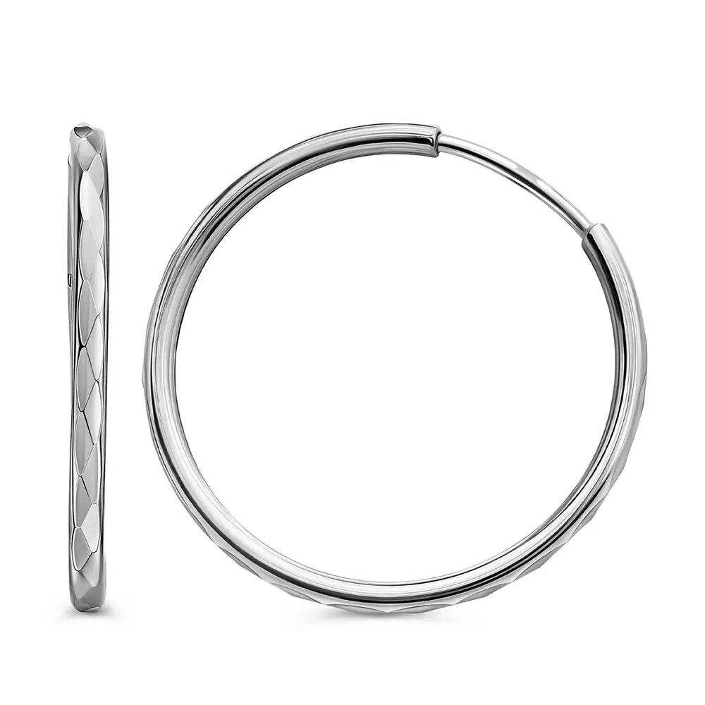 Серьги конго из серебра 925 пробы