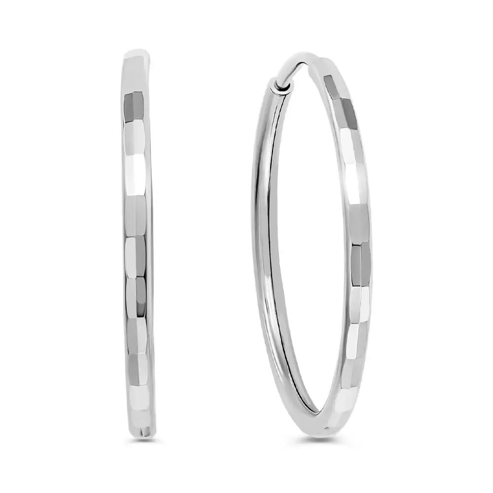 Серьги конго из серебра 925 пробы