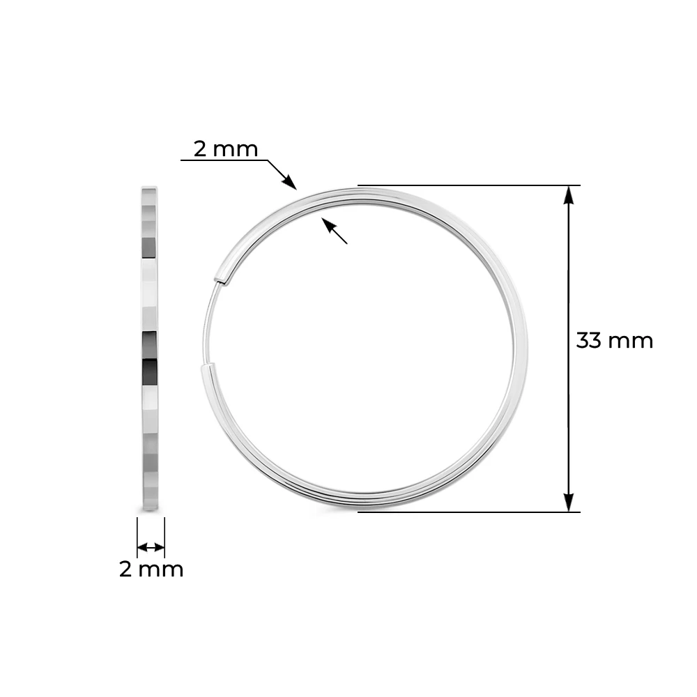Серьги конго из серебра 925 пробы