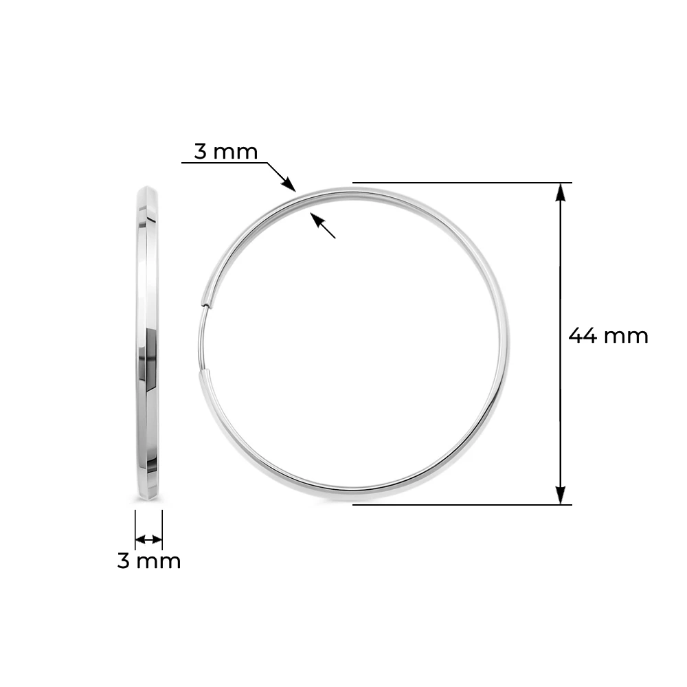 Серьги конго из серебра 925 пробы