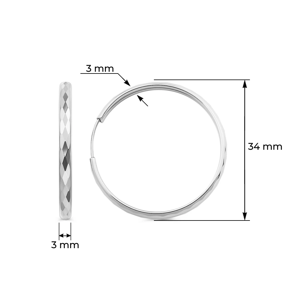 Серьги конго из серебра 925 пробы