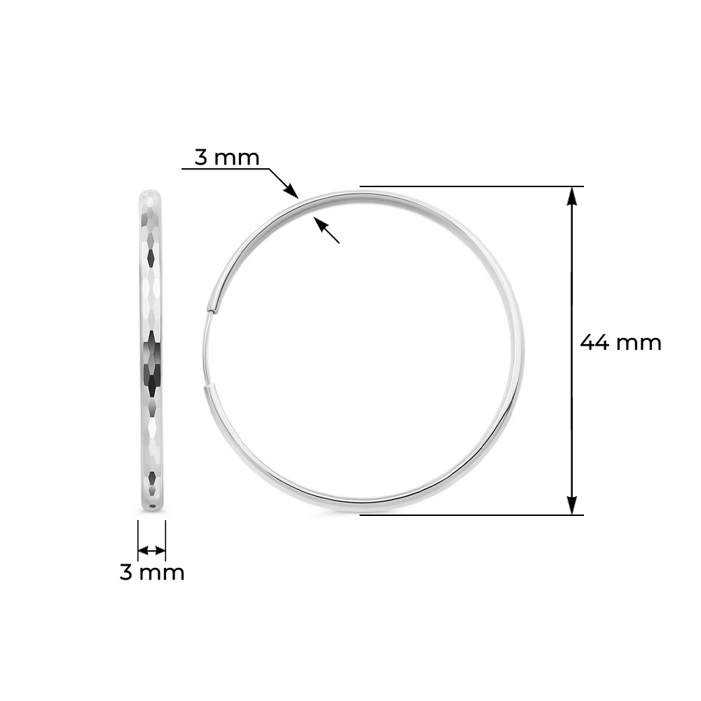 Серьги конго из серебра 925 пробы