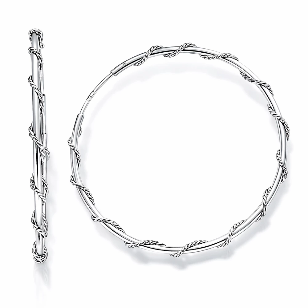 Серьги конго из серебра 925 пробы