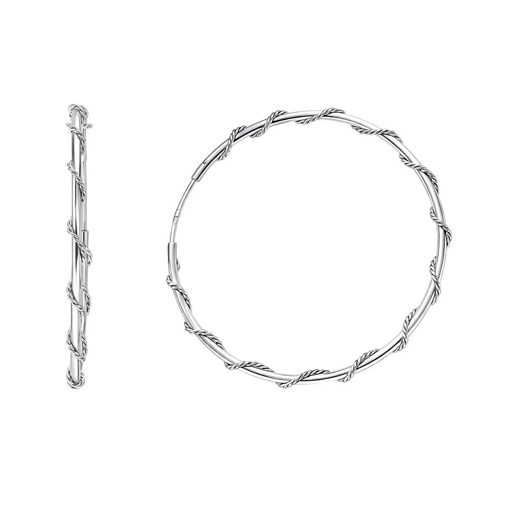 Серьги конго из серебра 925 пробы