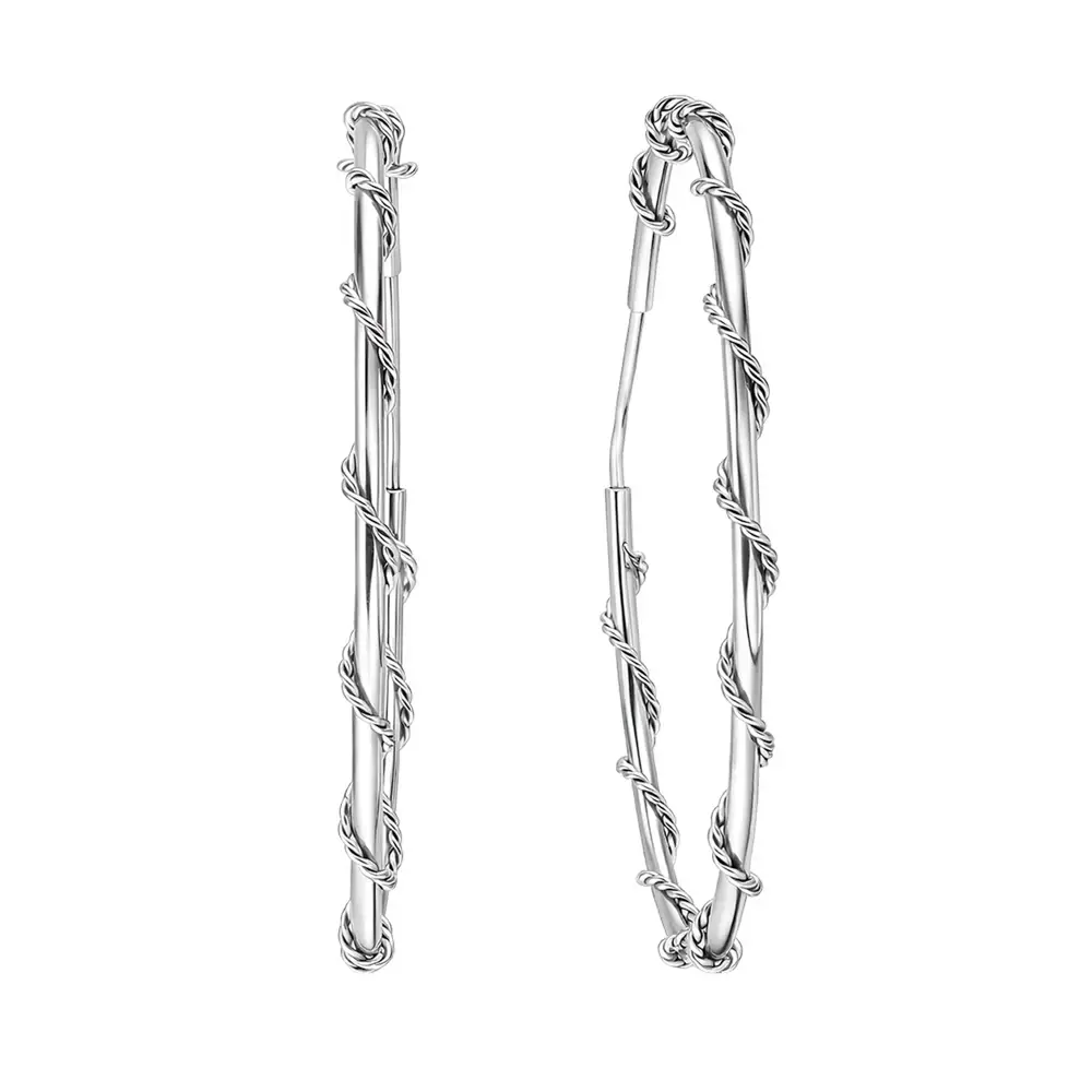 Серьги конго из серебра 925 пробы