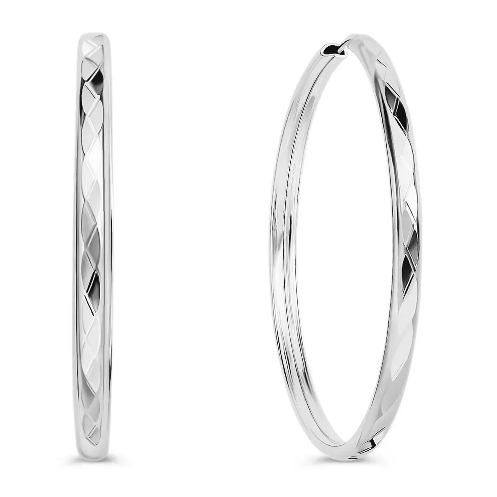 Серьги конго из серебра 925 пробы