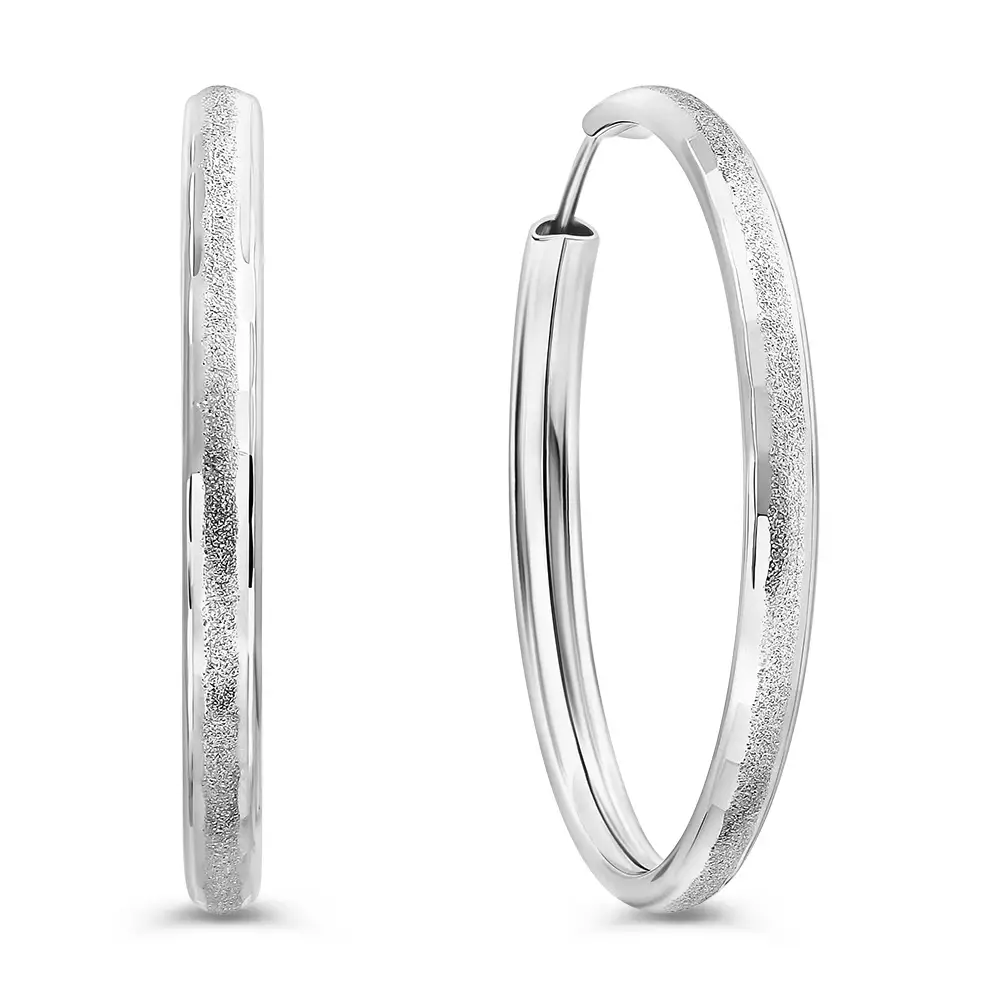 Серьги конго из серебра 925 пробы