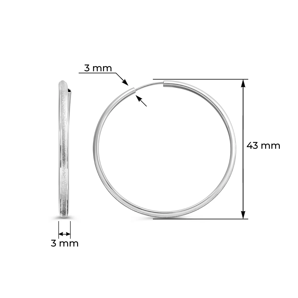 Серьги конго из серебра 925 пробы
