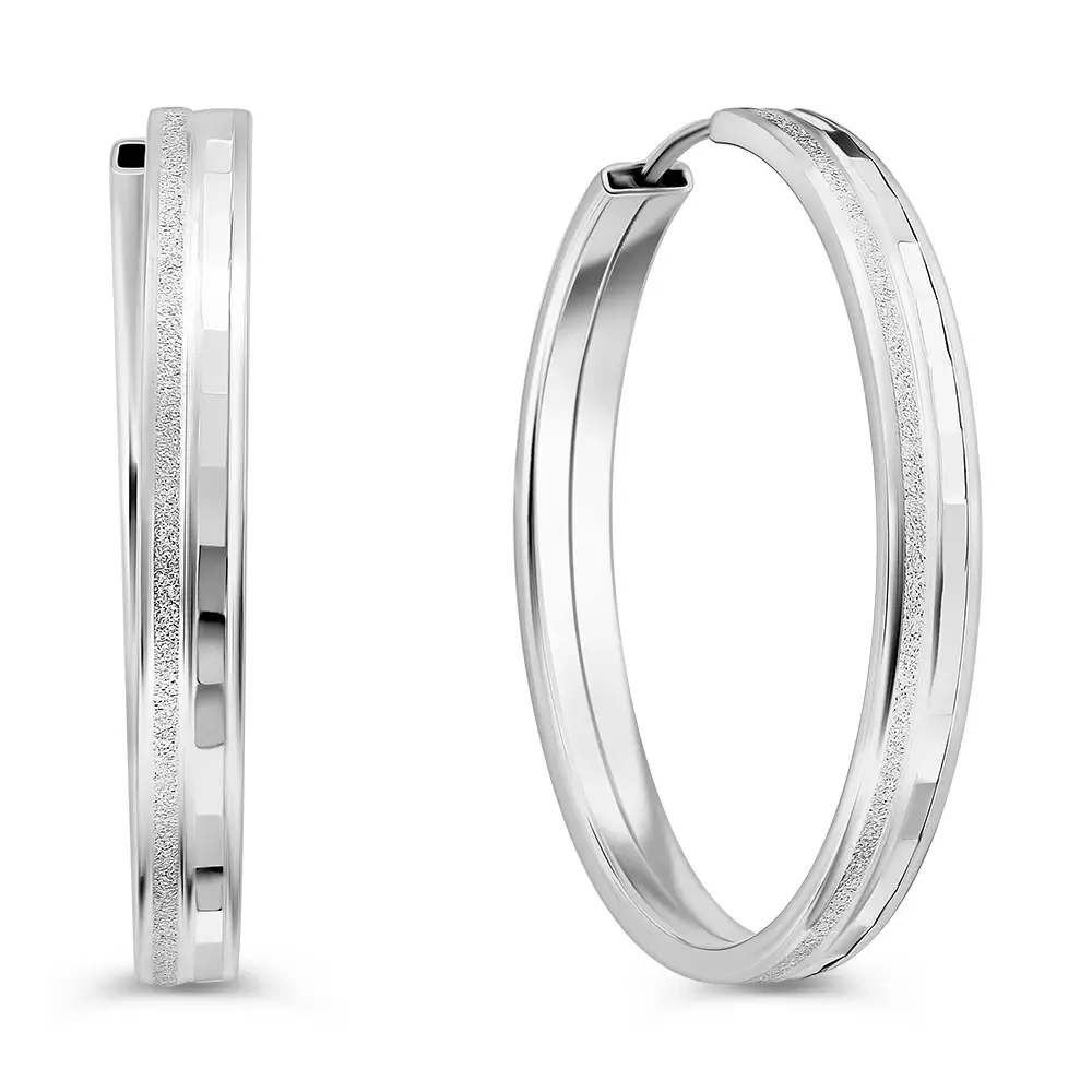 Серьги конго из серебра 925 пробы