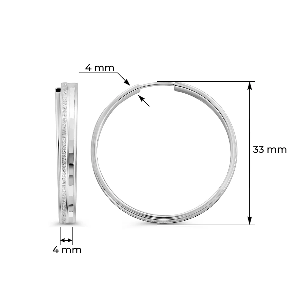 Серьги конго из серебра 925 пробы